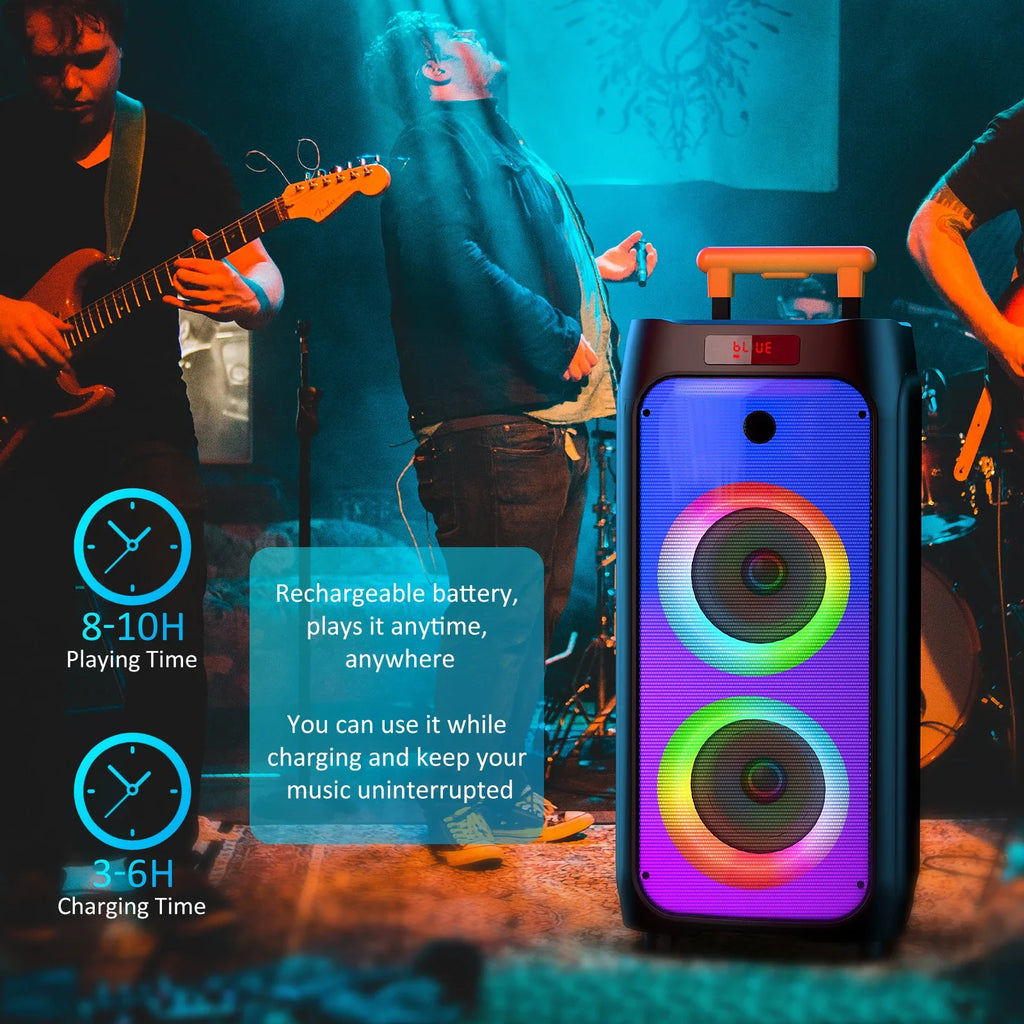 Trendbay Wireless Speaker with Dual Woofers and Two Microphones