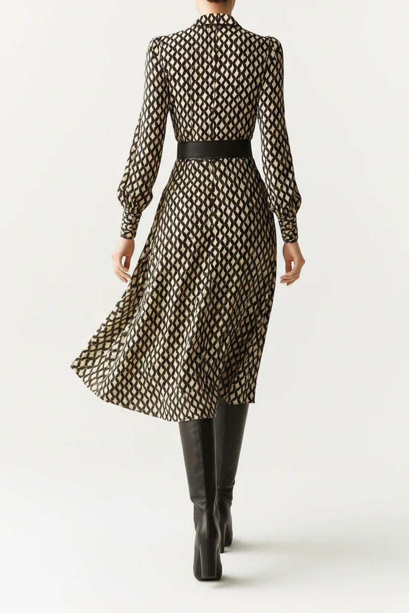 Trendbay Women's Geometric Shirt Midi Dress