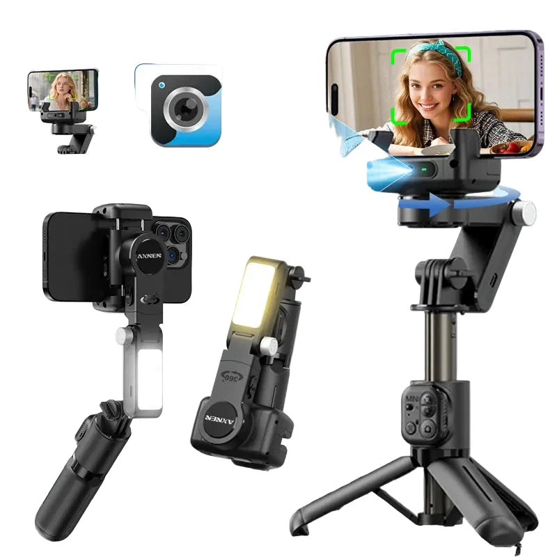 Trendbay Q19 AI Face Tracking Gimbal Stabilizer with Fill Light