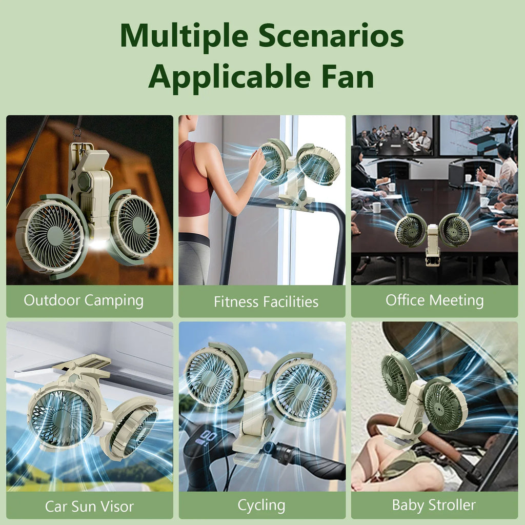 Trendbay Dual-Head Clip-On Desk Fan