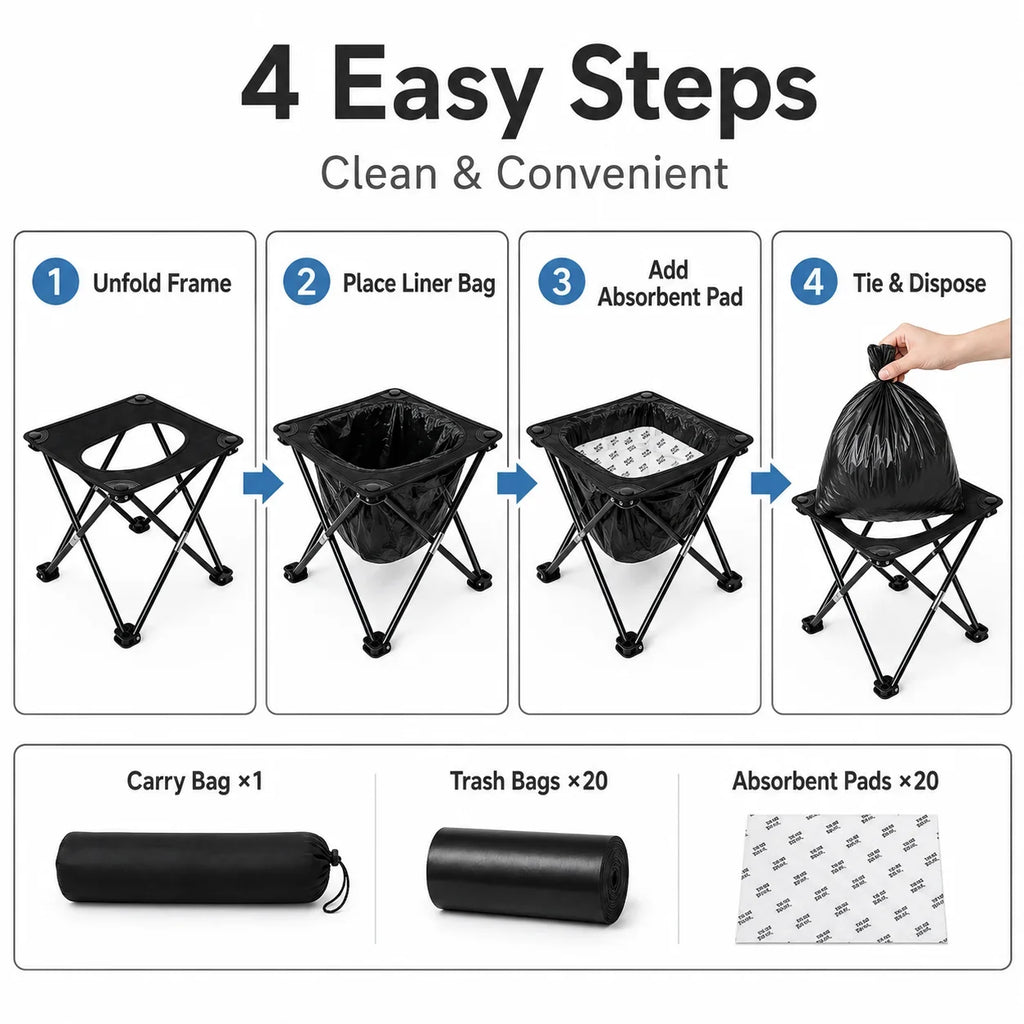 Trendbay Portable Folding Car Camping Toilet