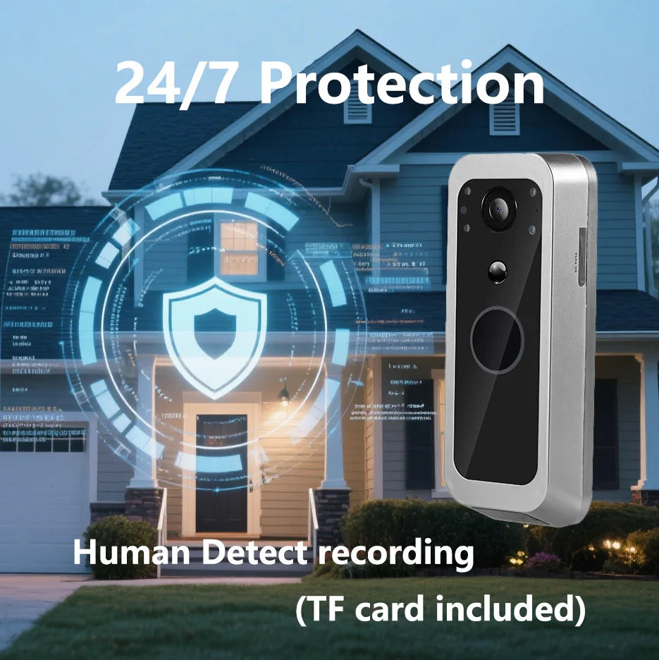 Trendbay WiFi Video Doorbell PIR Camera with 5-Inch Monitor