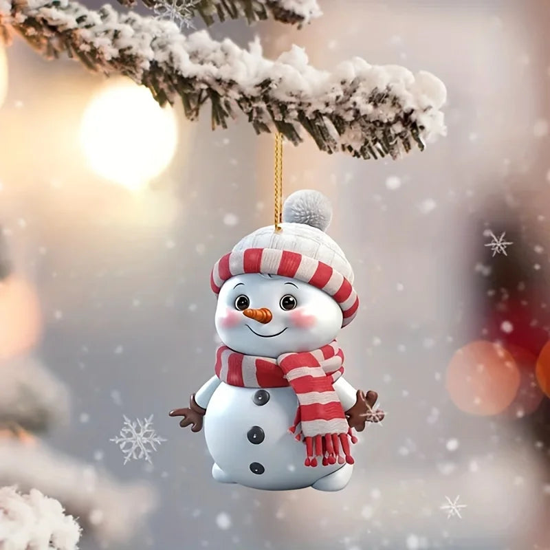 Trendbay 5-Piece Acrylic Snowman Ornaments – 2D Flat ornament