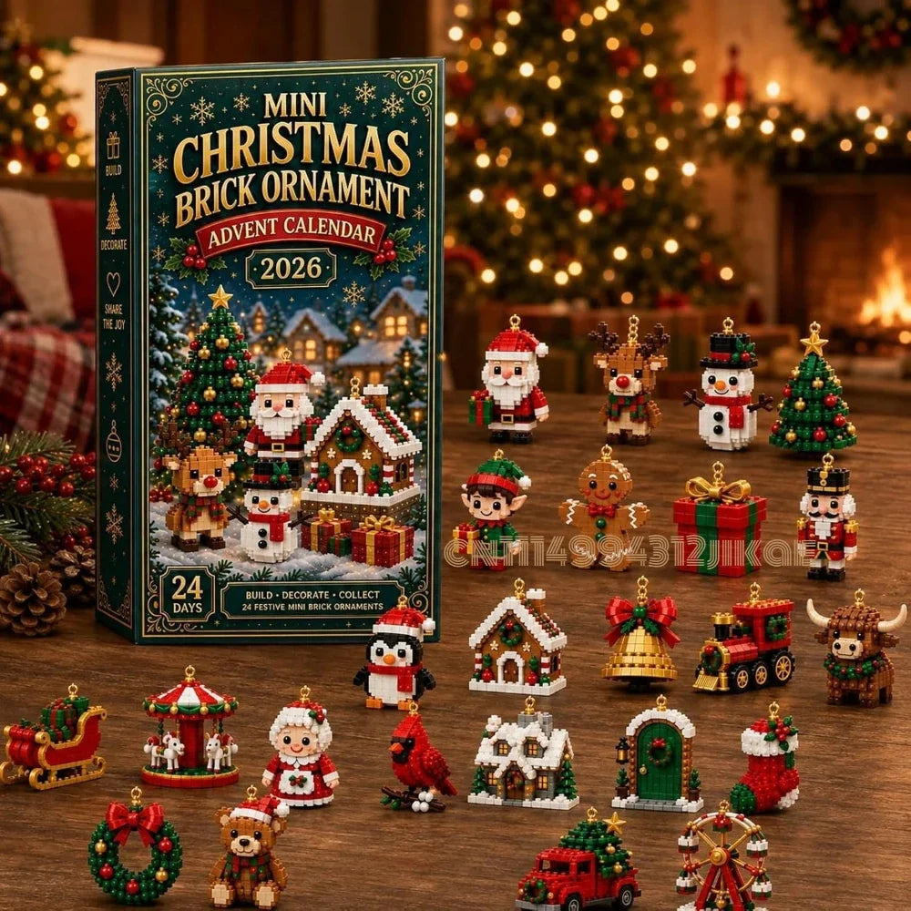 Trendbay 24-Day Mini Christmas Brick Ornament Advent Calendar