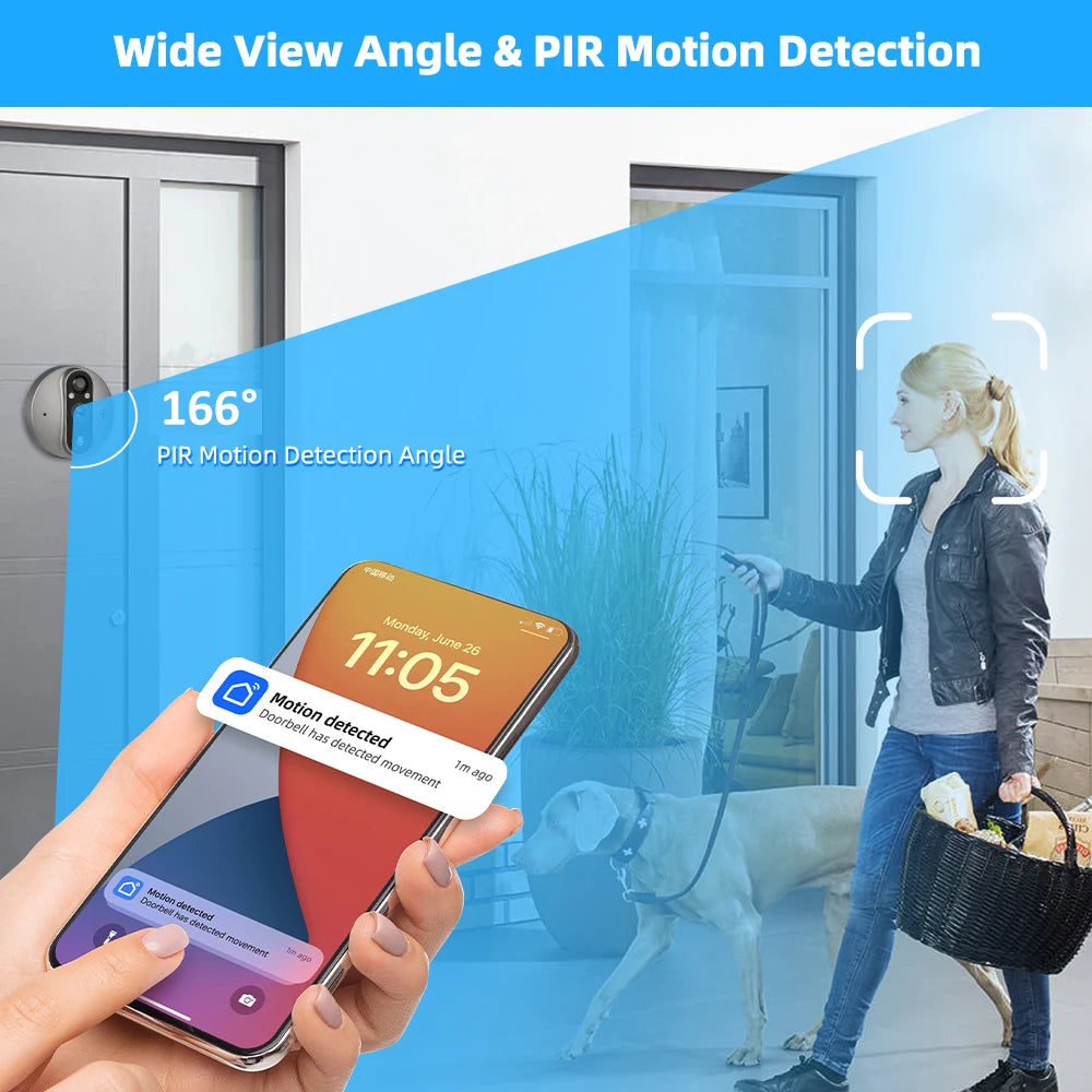 Trendbay 5000mAh Smart Doorbell Door Eye Camera