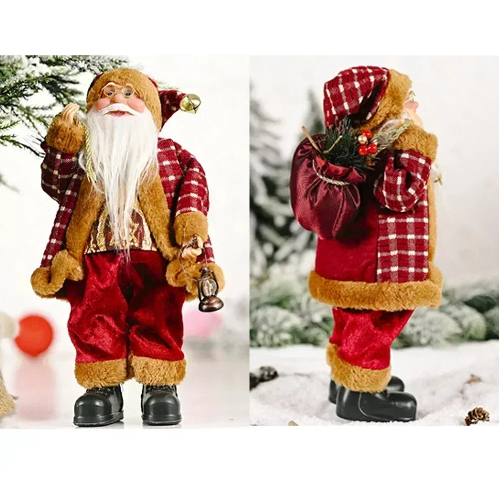 Trendbay 4Pcs Christmas Santa Claus Plush Doll Set Battery-Powered