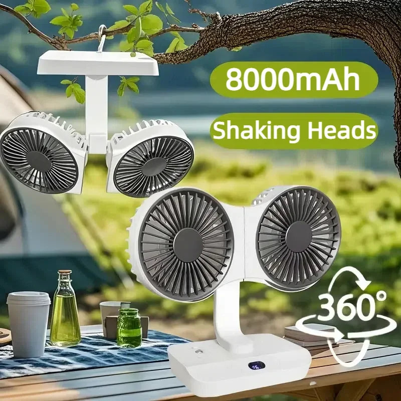 Trendbay Multi-Function Double Head Shaking Fan