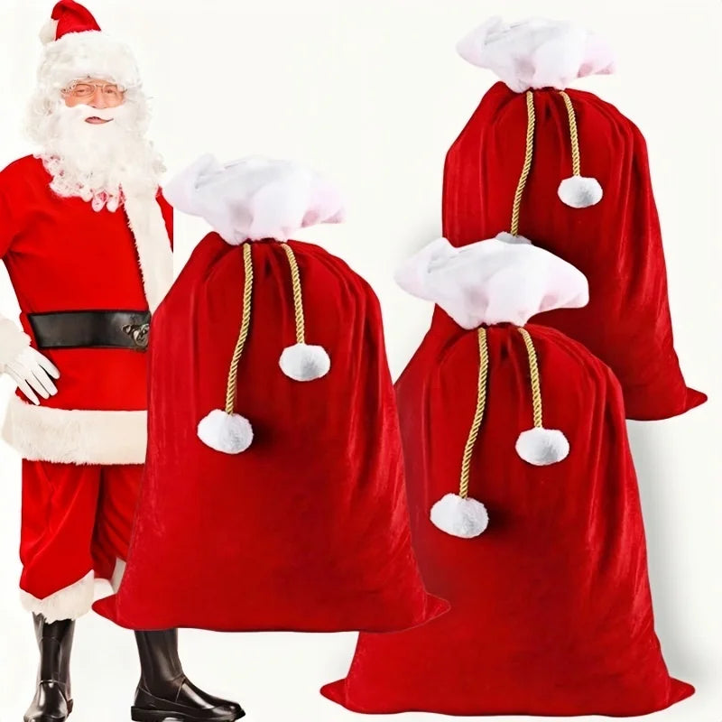 Trendbay Santa Claus Christmas Gift Sack – Red Cotton
