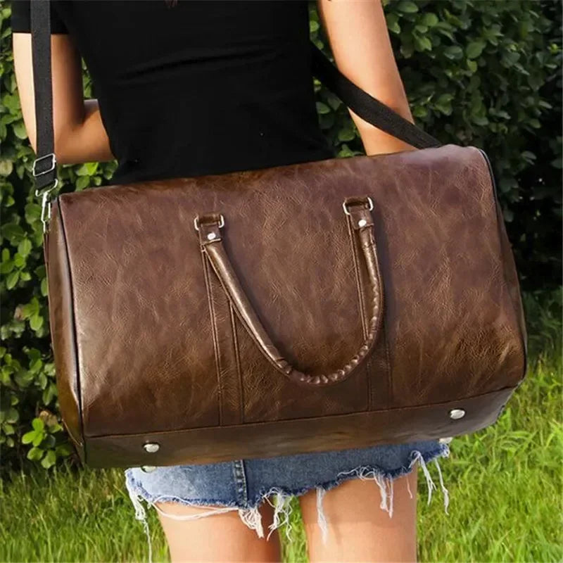 Trendbay Large Capacity PU Travel Duffel Bag