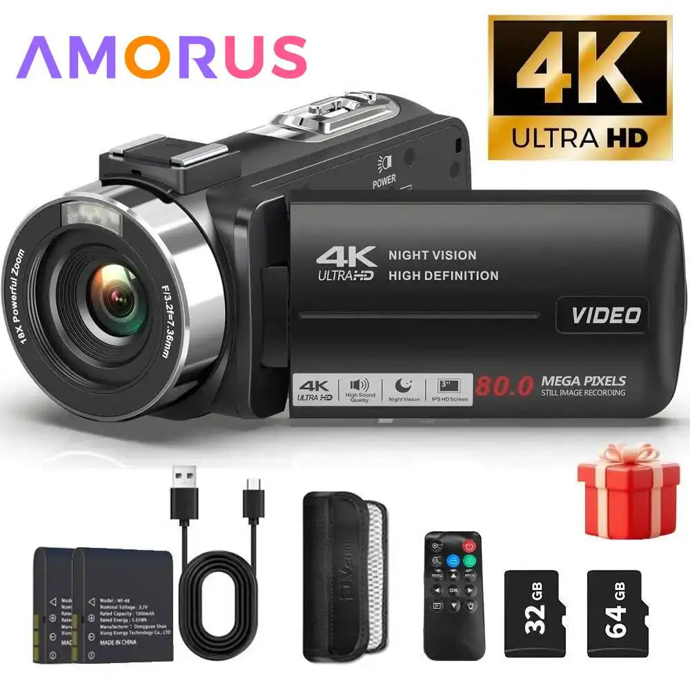 Trendbay 4K Vlogging Camera with 80MP & IR Night Vision