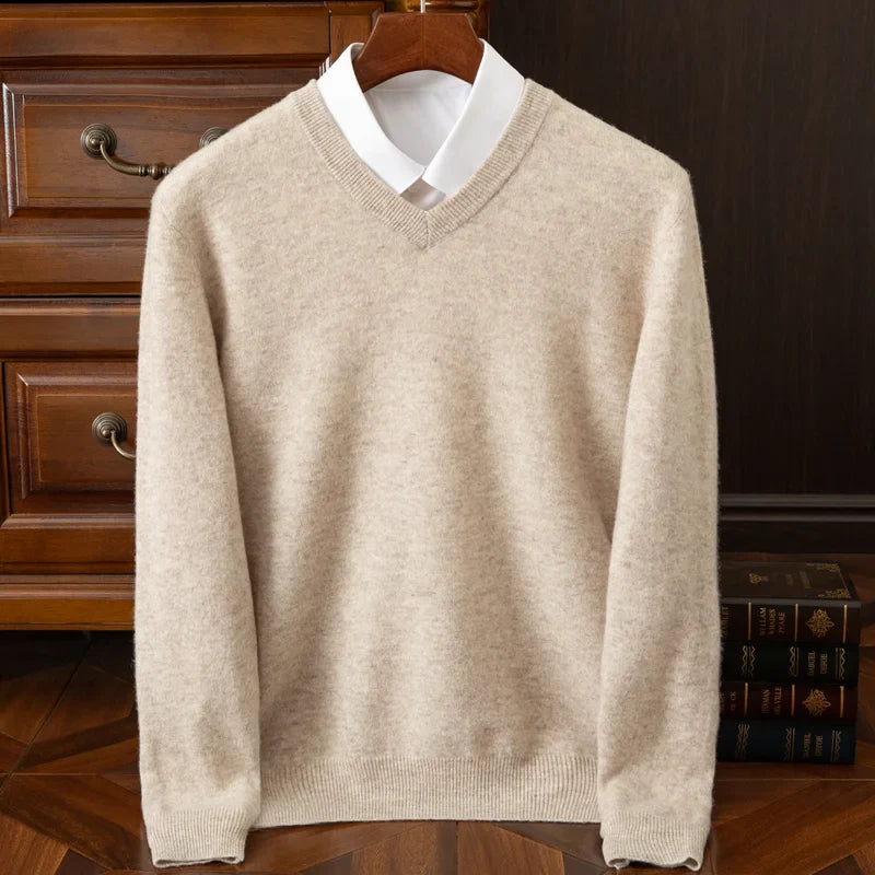 Trendbay Men's Merino Wool V-Neck Sweater