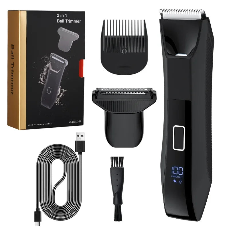 Trendbay Dual-Head Waterproof Body Trimmer with Foil Blade