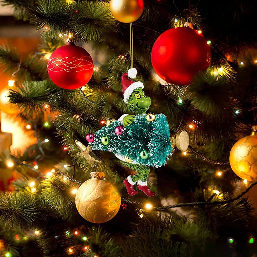Trendbay 17Pcs 2D Green Monster Christmas Ornaments Flat Acrylic