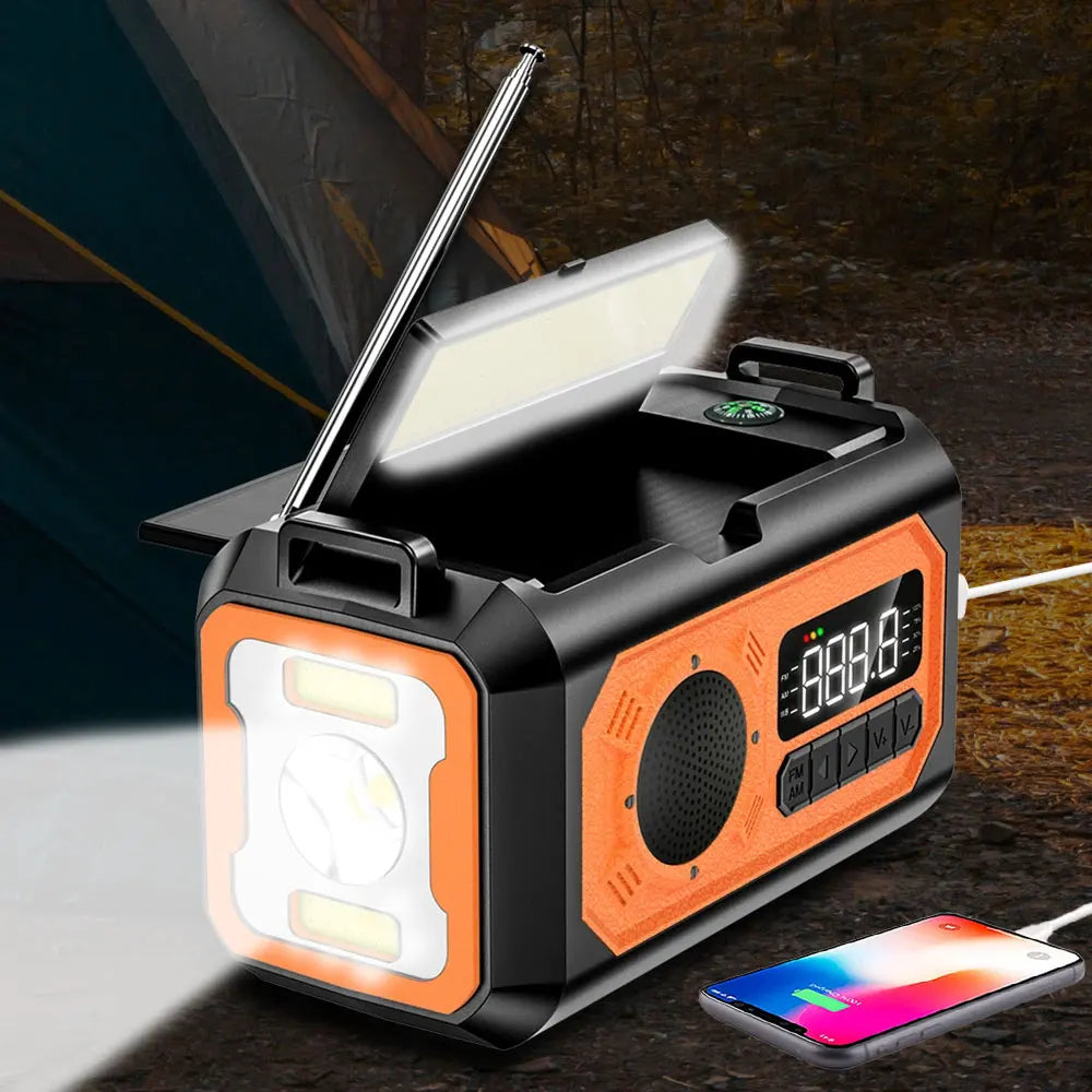 Trendbay 12000mAh Solar Hand Crank Emergency Weather Radio