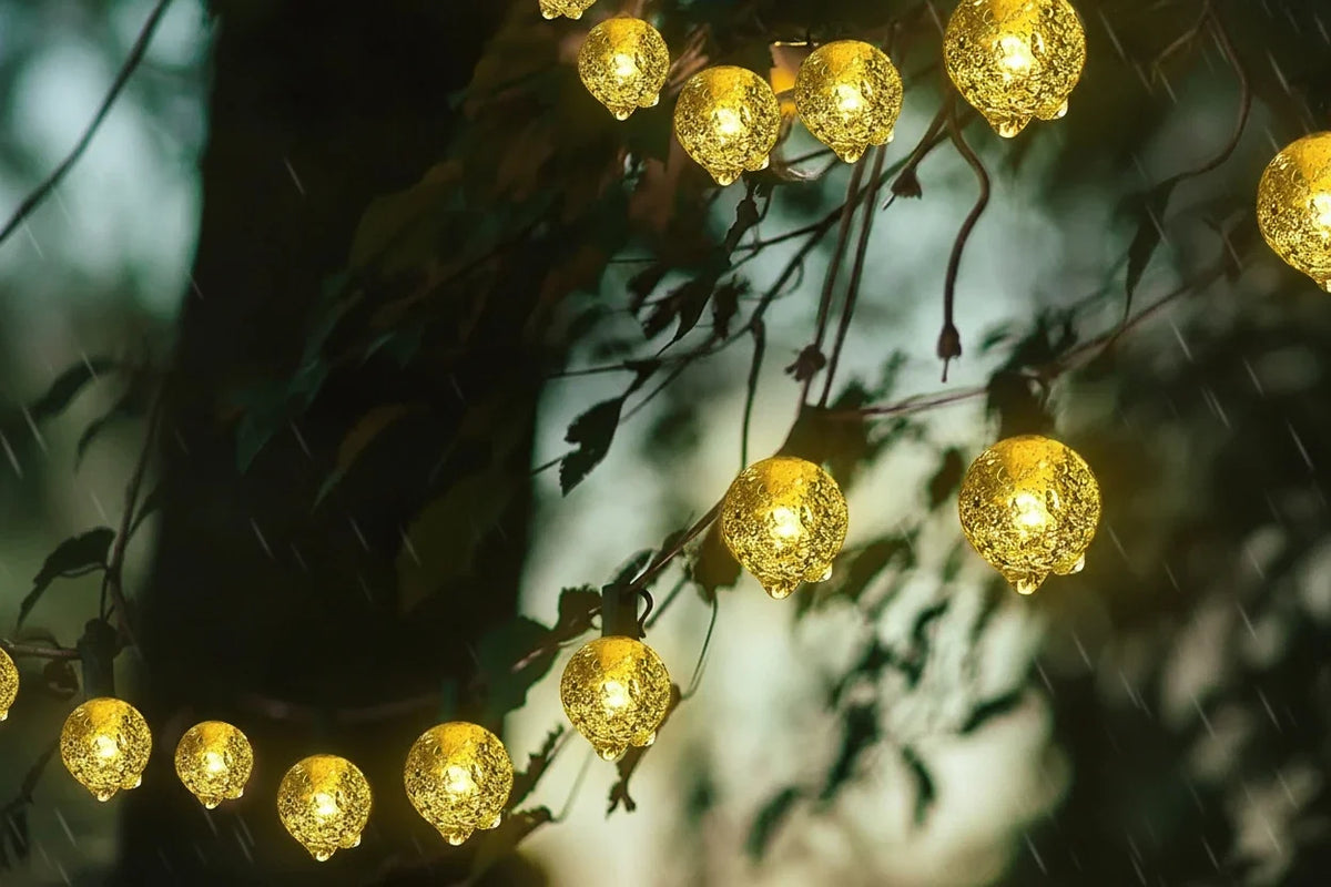 Trendbay 11M 60-LED Solar Crystal Globe String Lights – IP65 Waterproof