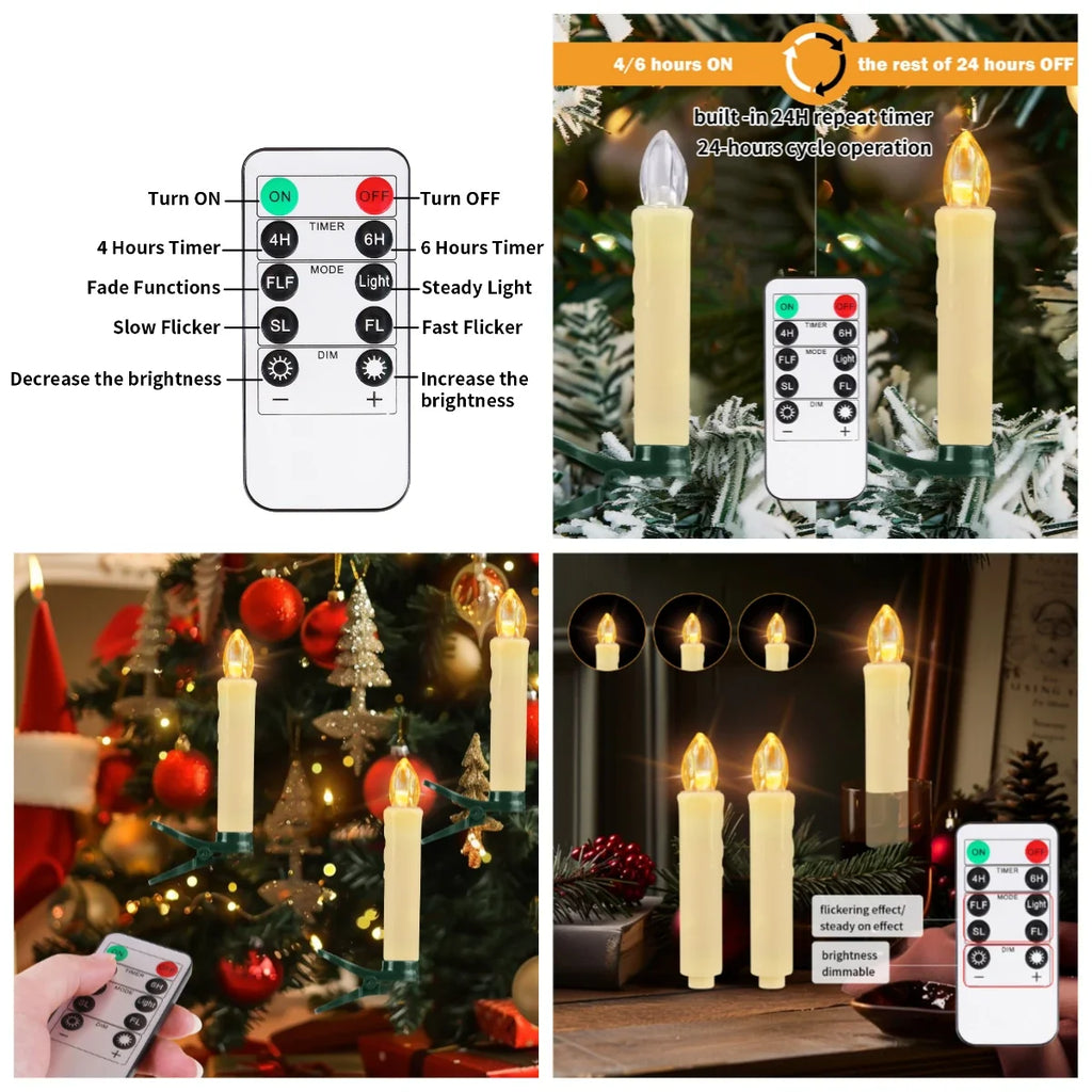 Trendbay 10PCS Flameless LED Taper Candles with Remote