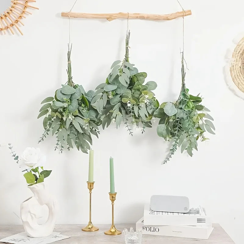 Trendbay 15pcs Mixed Willow & Silver Artificial Eucalyptus Stems & Leaves