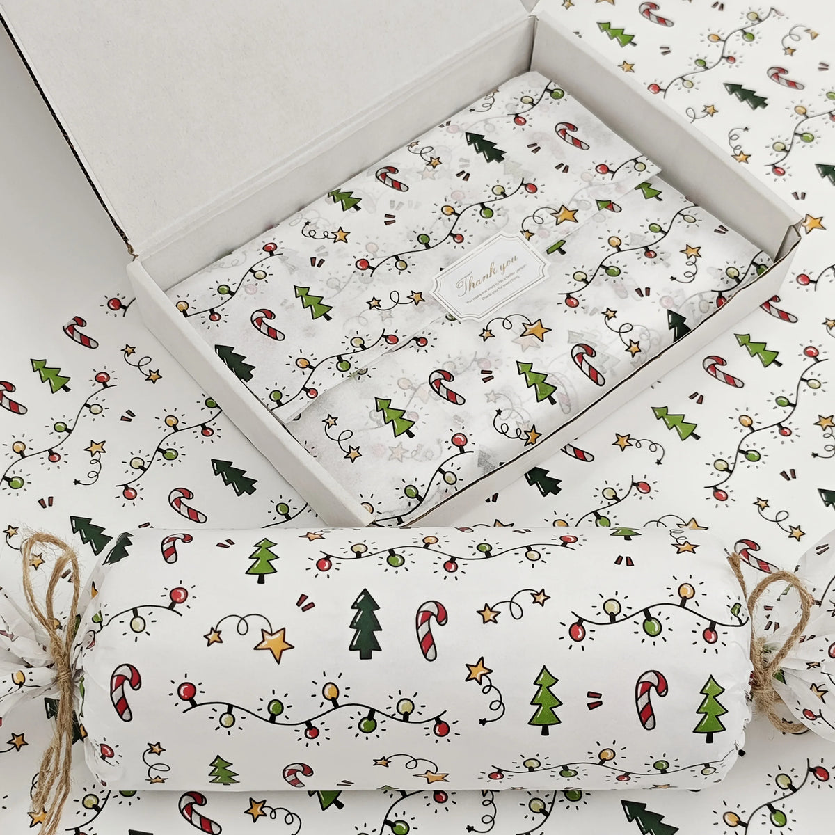 Trendbay 10 Sheets Christmas Lantern Pattern 20×35cm Festive Gift Wrapping Paper