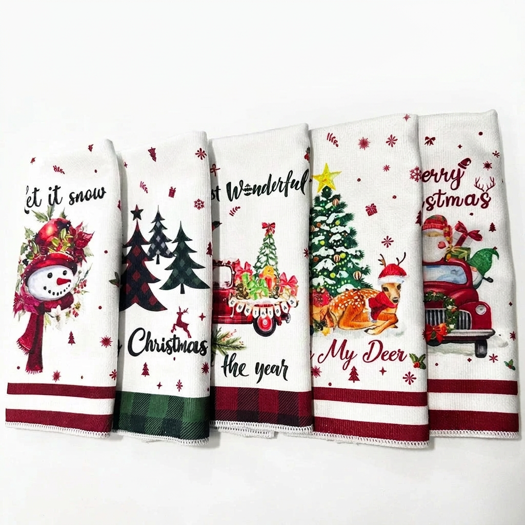 Trendbay 5-Piece Christmas Kitchen Towel Set 40x60 cm