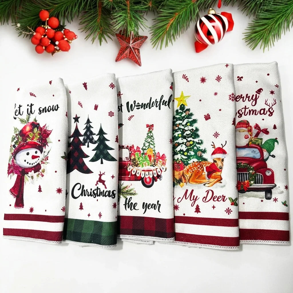 Trendbay 5-Piece Christmas Kitchen Towel Set 40x60 cm