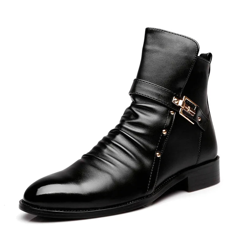 Trendbay Men's Leather Chelsea Ankle Boots