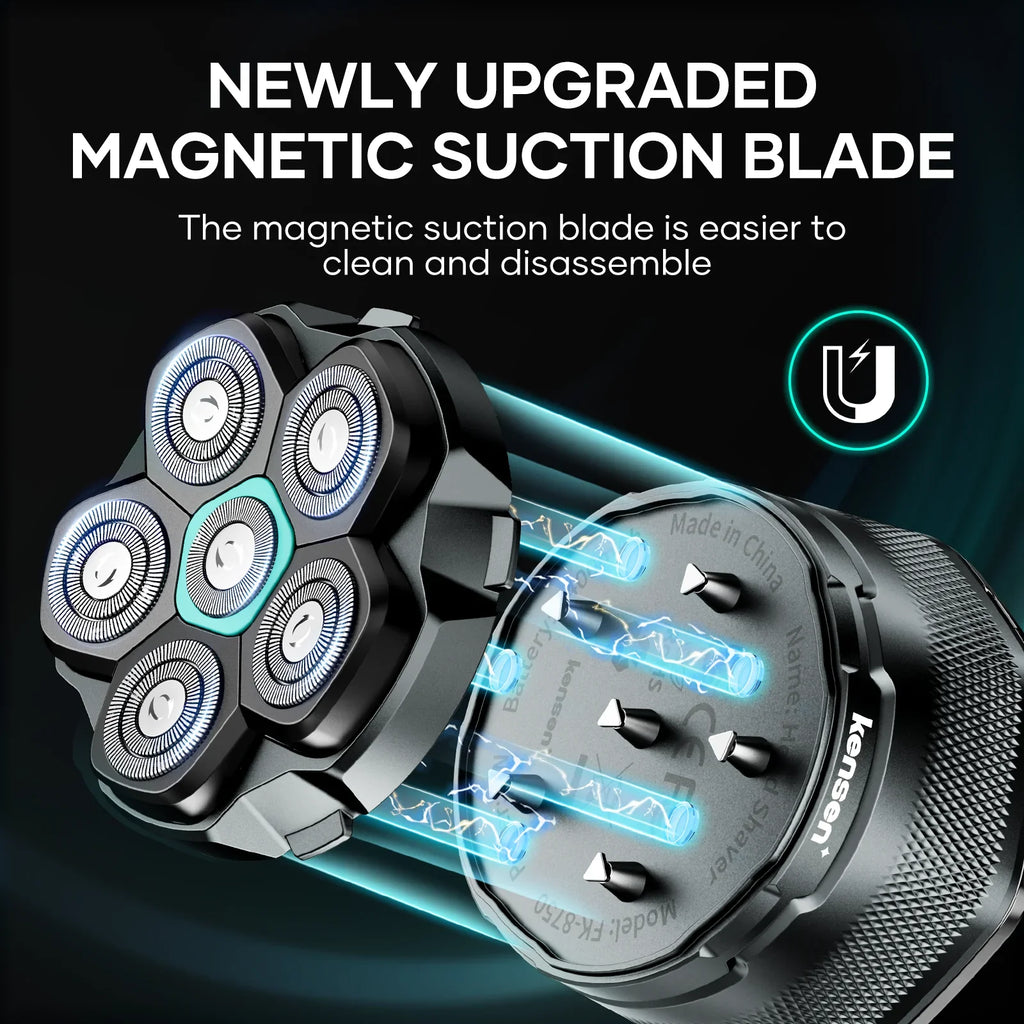 Trendbay 6D Magnetic Electric Head Shaver