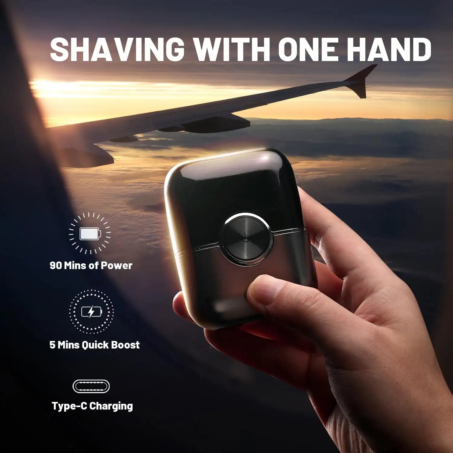 Trendbay Portable 4-Blade Floating Head Electric Shaver