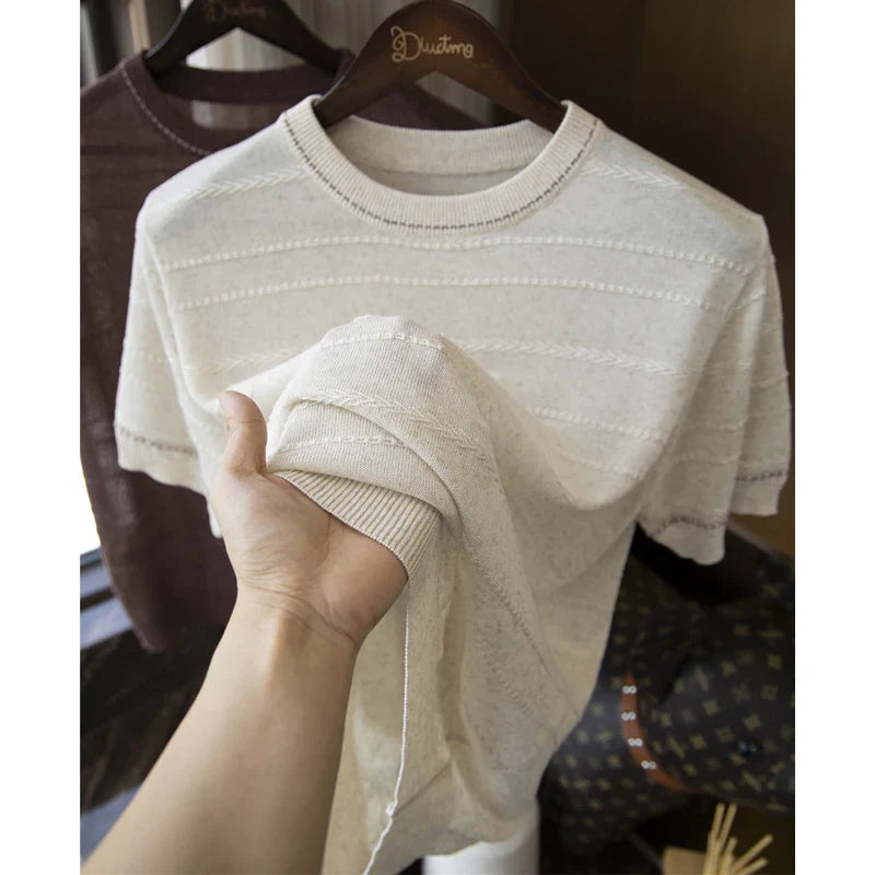 Trendbay Men's Two-Tone Knit T-Shirt