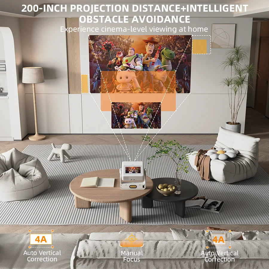 Trendbay Smart Touch Projector – 4K Support WiFi 6 Bluetooth Auto Focus Portable