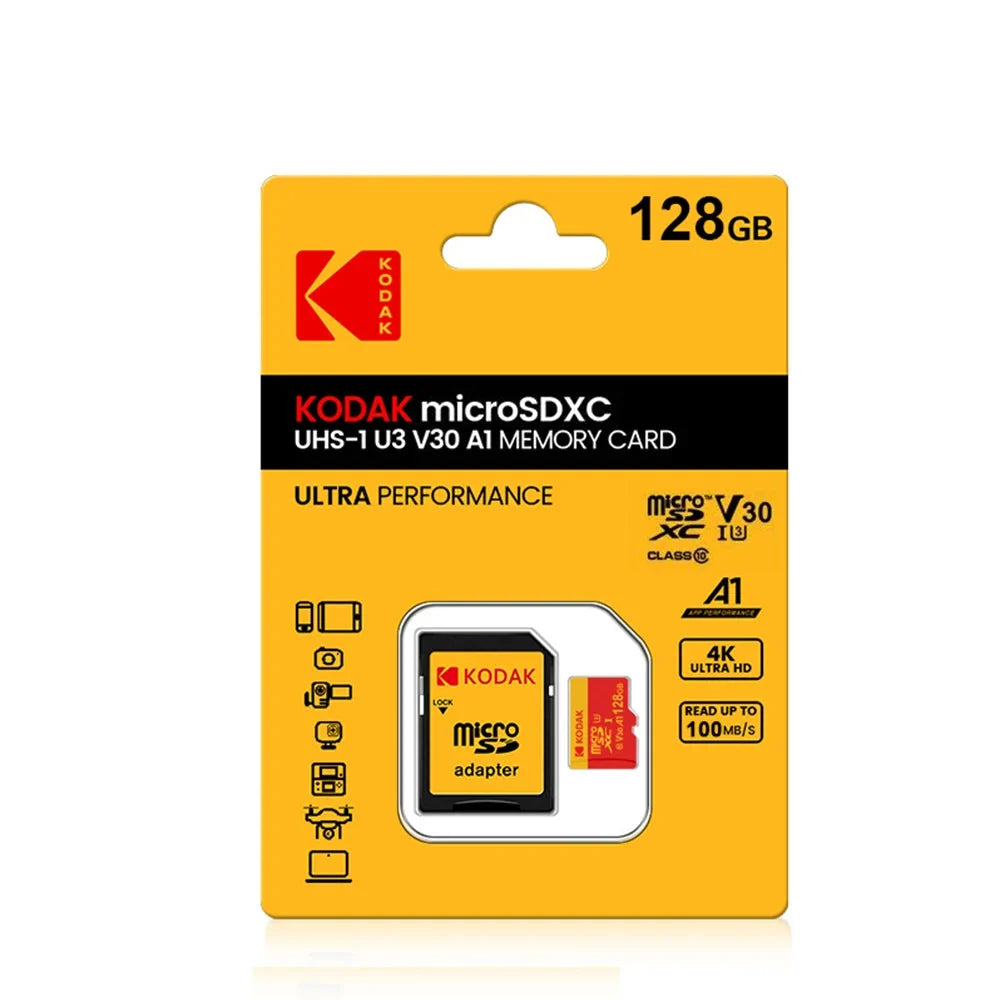 Trendbay KODAK 128GB MicroSD Card U3 V30 4K High-Speed