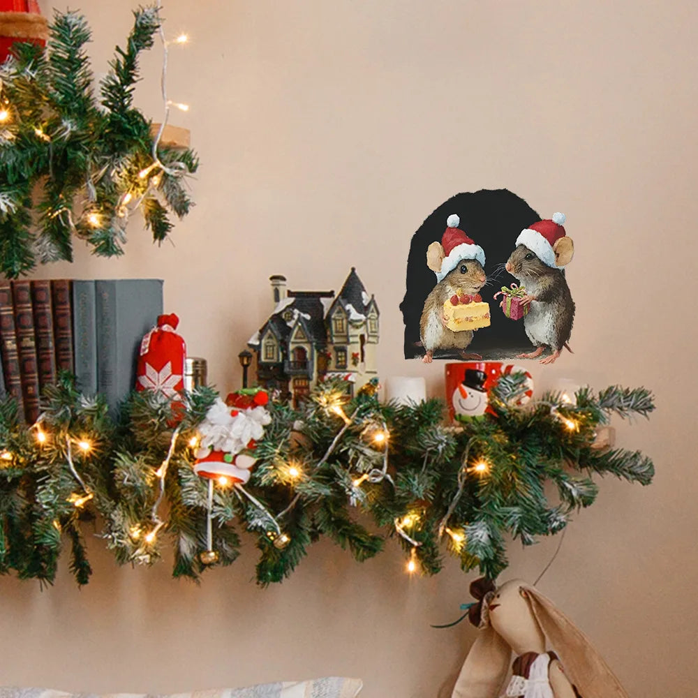 Trendbay Cute Christmas Small Mouse Wall Sticker
