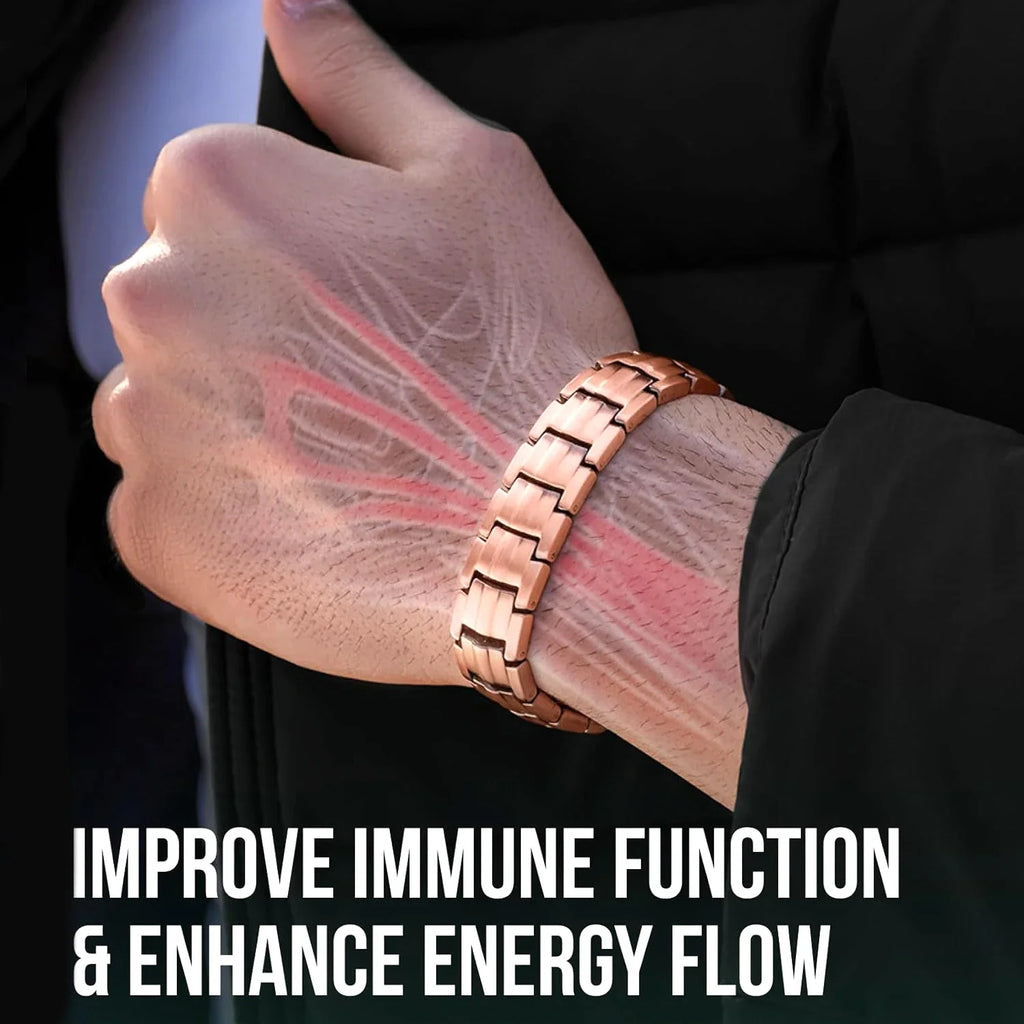 Trendbay Premium Copper Magnetic Bracelet for Men – Titanium Steel Wristband
