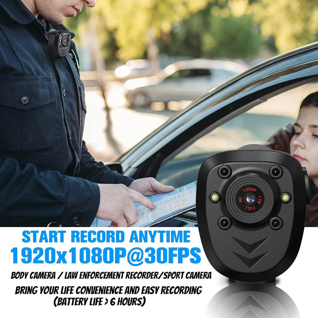 Trendbay Mini Body Camera – 1080P HD Wearable Recorder with 32GB & Night Vision