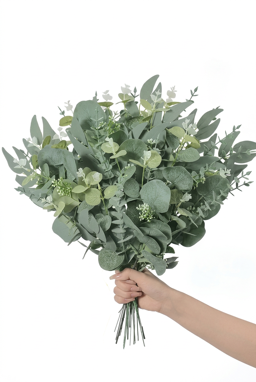 Trendbay 15pcs Mixed Willow & Silver Artificial Eucalyptus Stems & Leaves