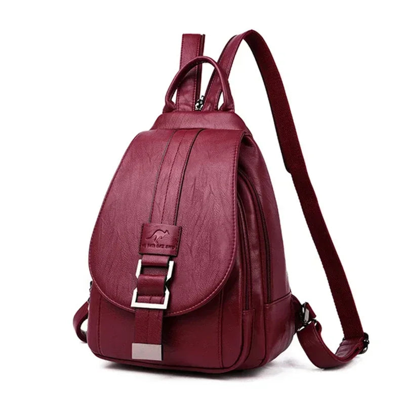 Trendbay Vintage Leather-Style Travel Backpack