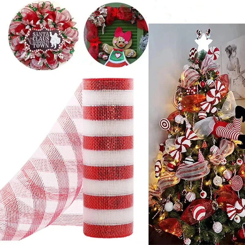 Trendbay 9M Christmas Decorative Ribbon – 26CM Wide Festive Garland