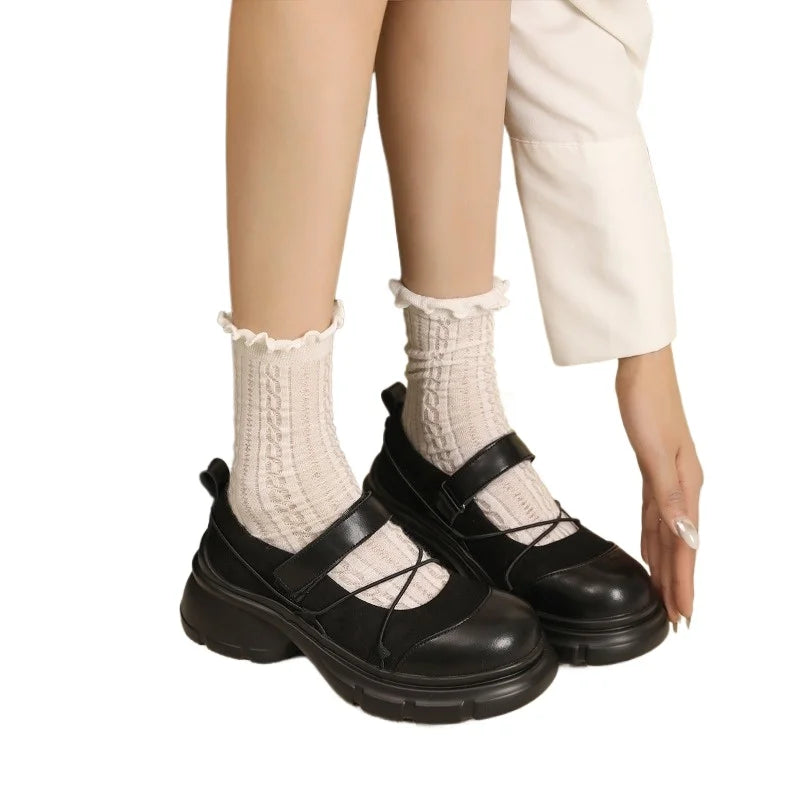 Trendbay Women's Platform Mary Jane Sneakers