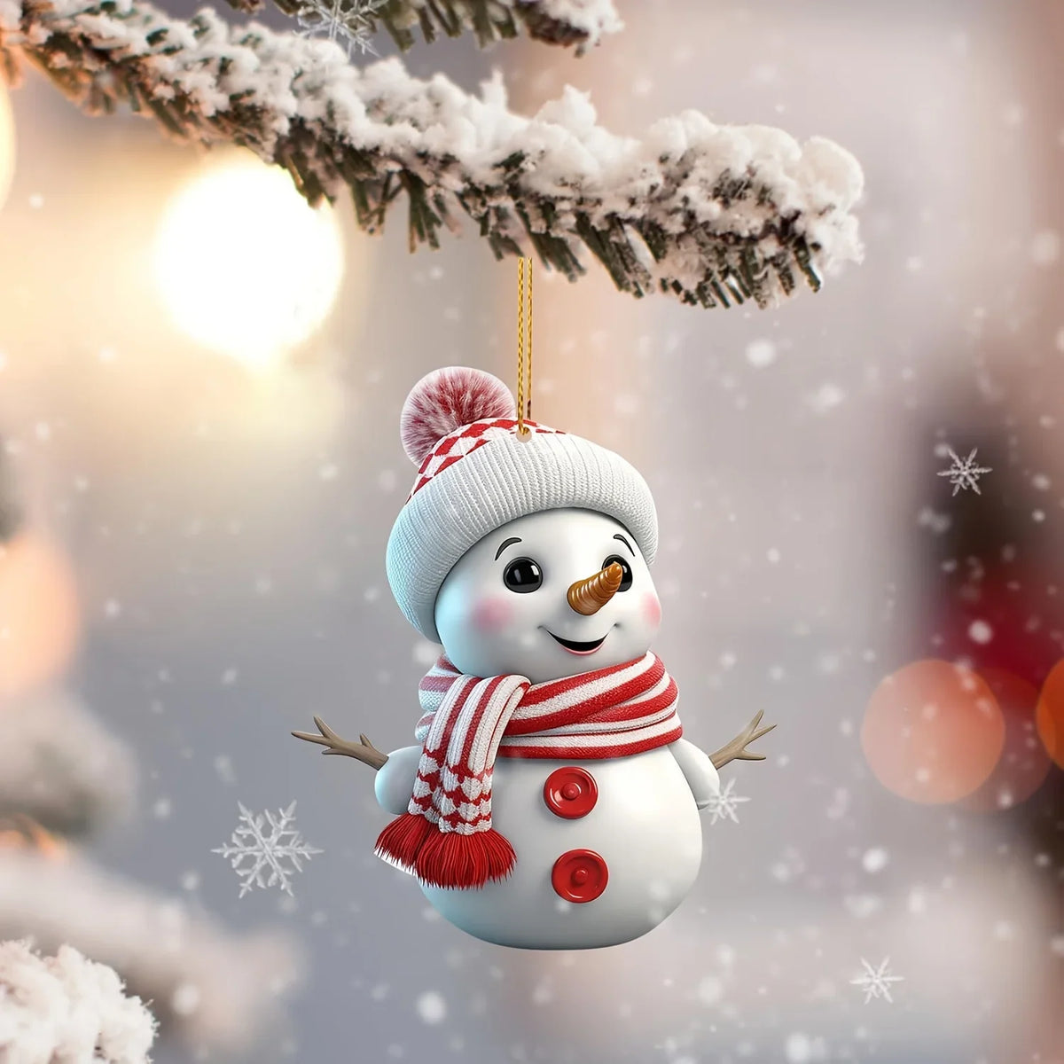 Trendbay 5-Piece Acrylic Snowman Ornaments – 2D Flat ornament