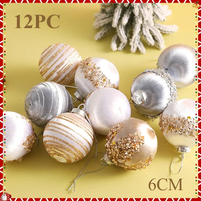 Trendbay 12PCS Silk Foam Christmas Ball Ornament Set