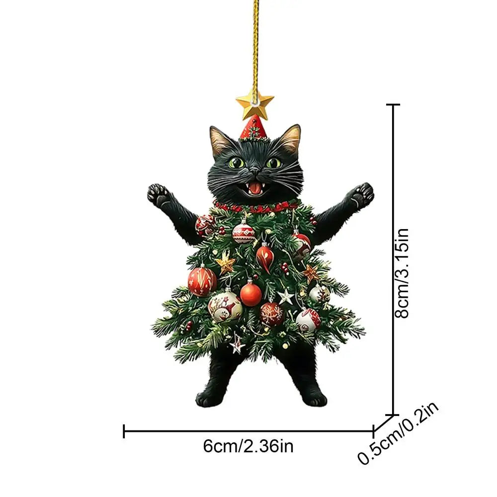 Trendbay Cute Cat Christmas Tree Ornament 8×6×2CM