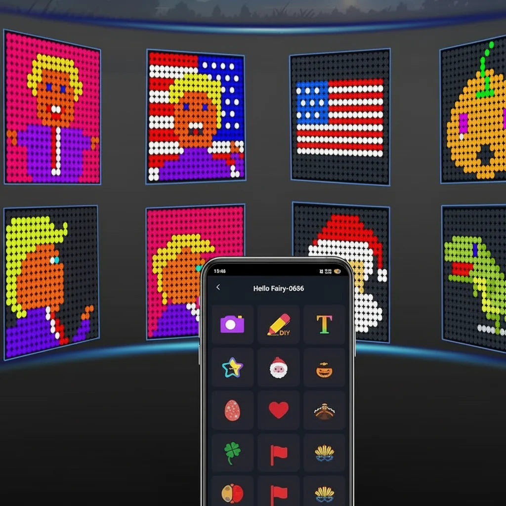 Trendbay 2pcs RGB Smart Curtain Lights App, Remote & Music Sync with DIY Patterns