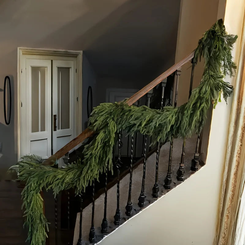 1Trendbay 00cm Artificial Norfolk Pine Christmas Wreath Realistic Green Faux