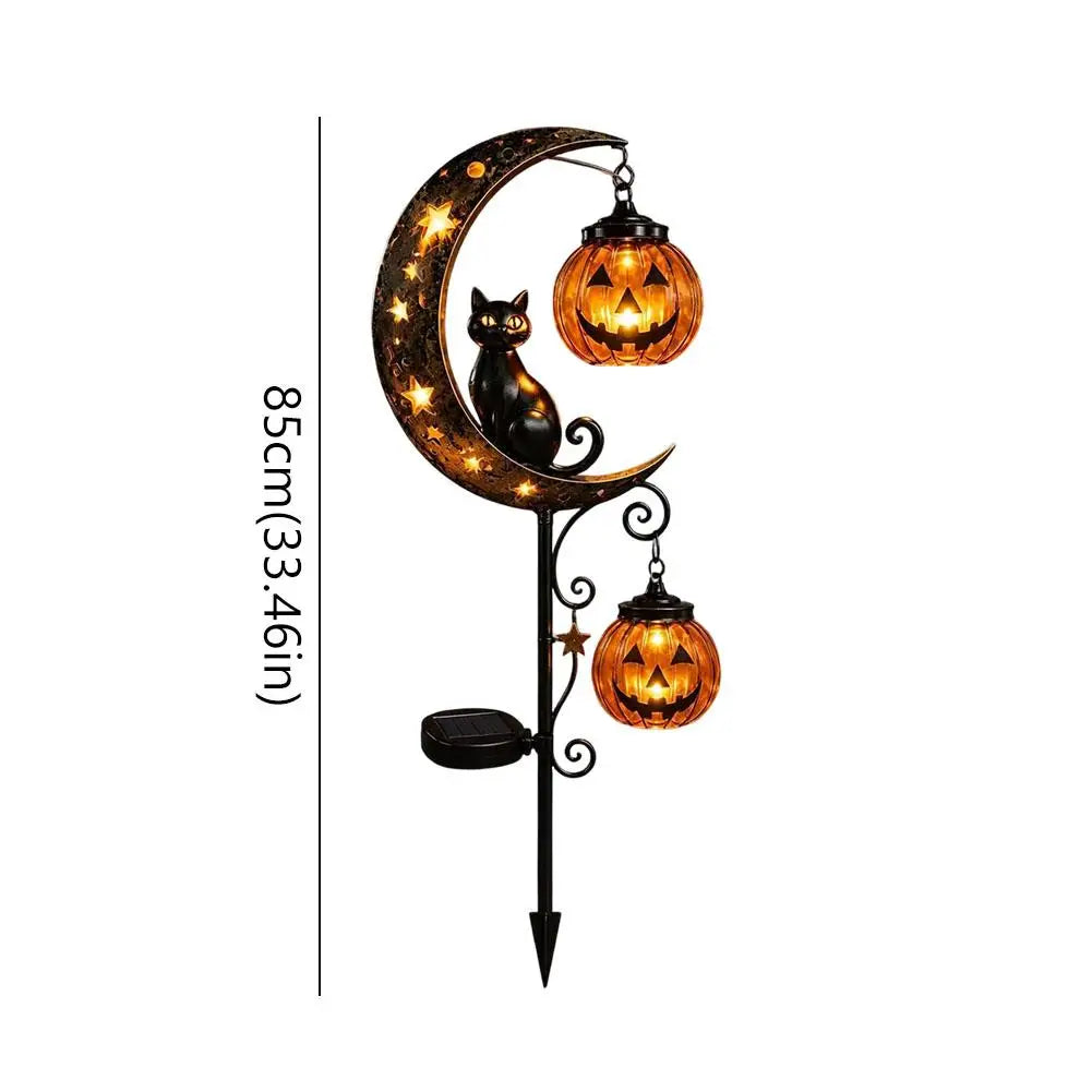 Trendbay Black Cat & Pumpkin Moon Garden Stake Light – 85cm Waterproof