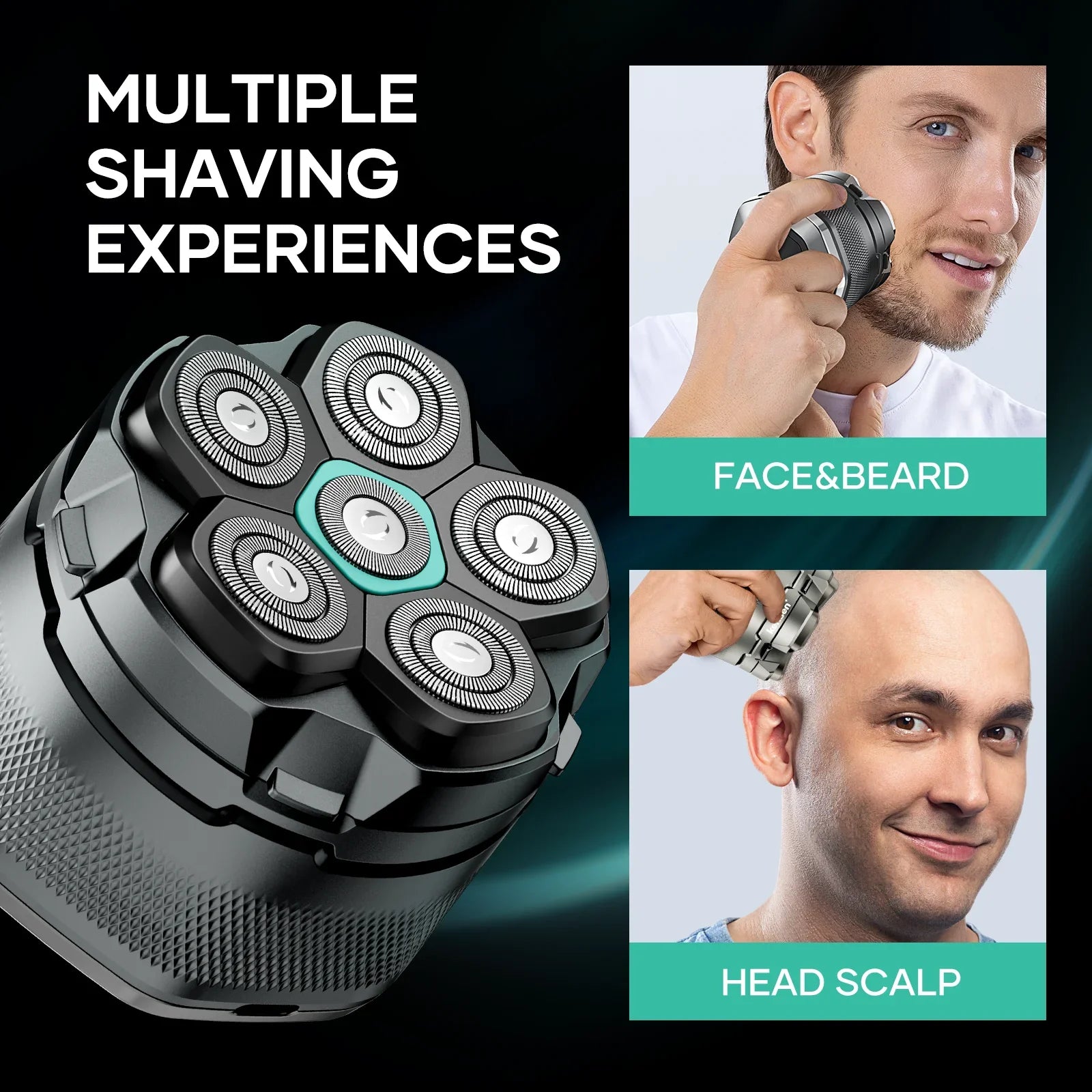 Trendbay 6D Magnetic Electric Head Shaver