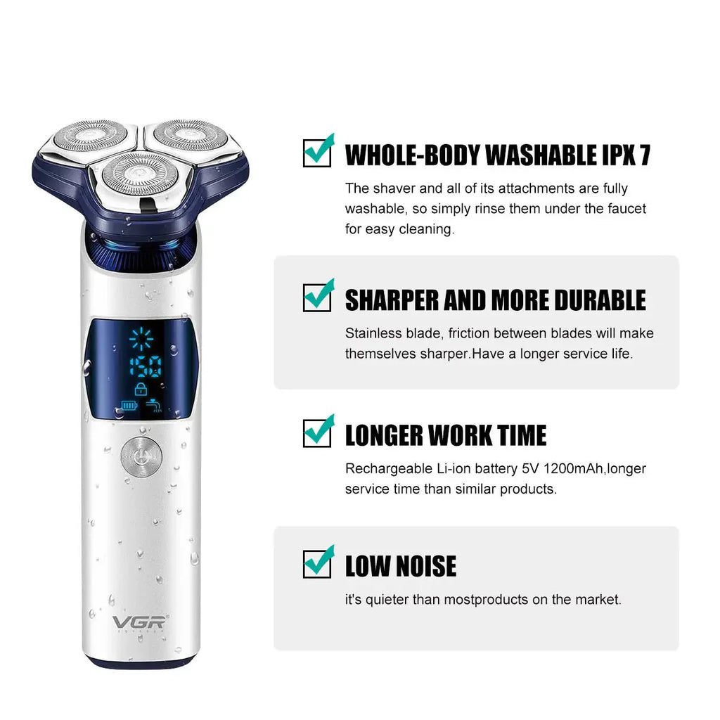 Trendbay 3-Blade Floating Metal Shaver with LED Display