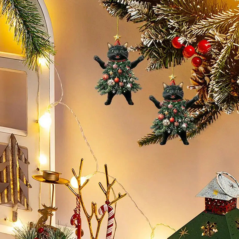 Trendbay Cute Cat Christmas Tree Ornament 8×6×2CM