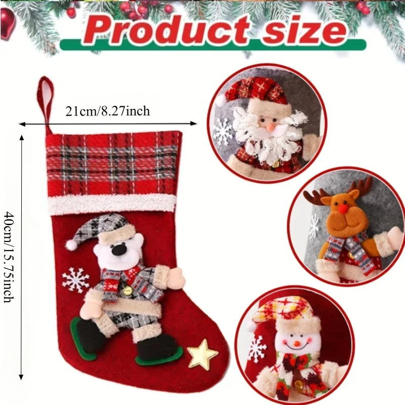 Trendbay 4PCS Christmas Stocking Gift Bag Set