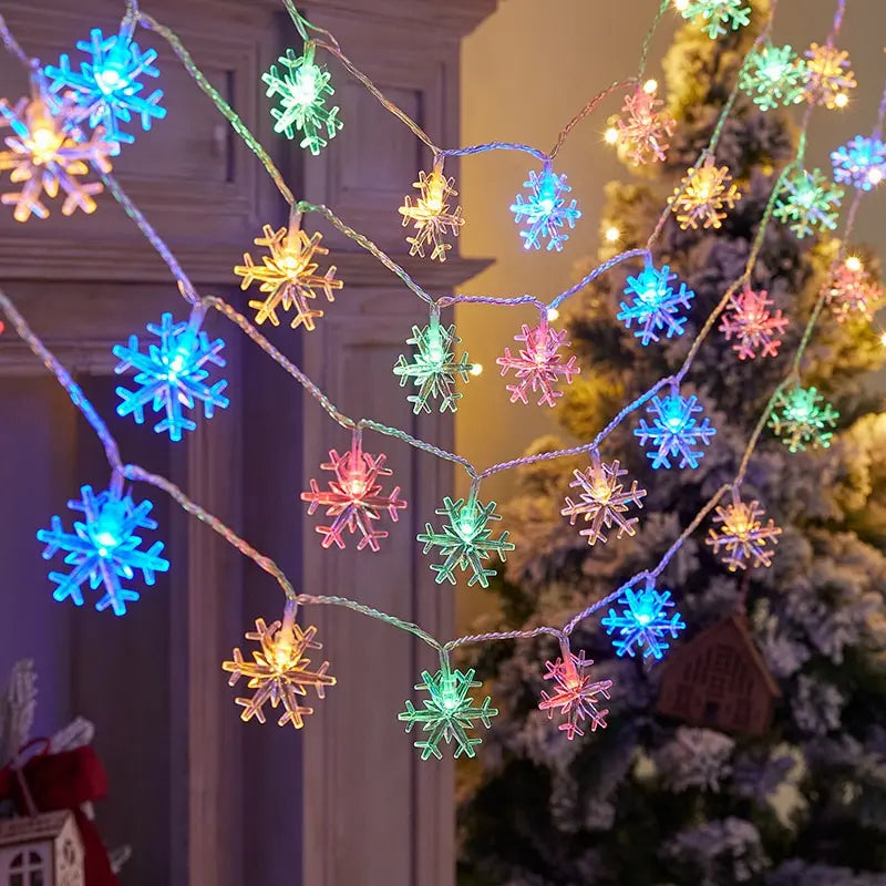 Trendbay Multicolor LED Snowflake String Lights USB-Powered
