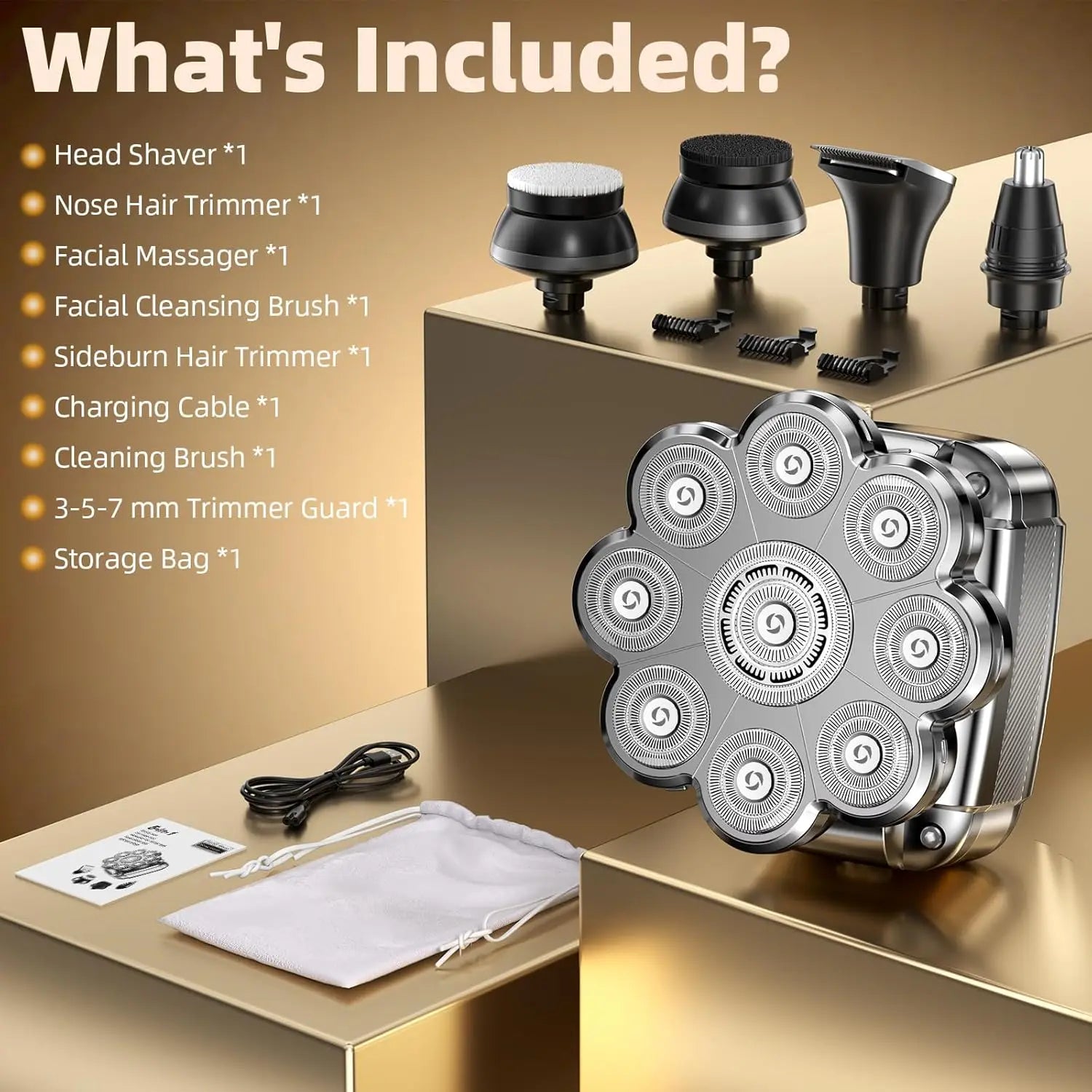 Trendbay 5-in-1 9D Bald Head Shaver for Men