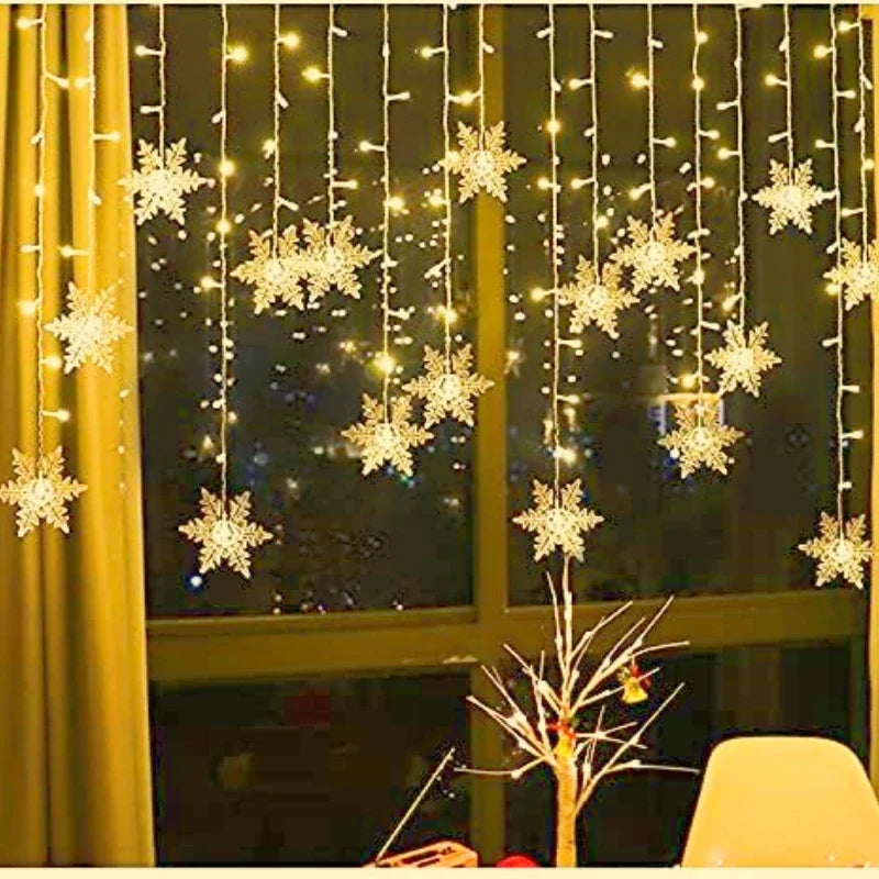 Trendbay 3.2M Warm White LED Snowflake Curtain Lights